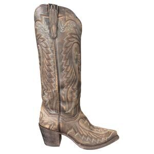 Dan Post Women’s Heather Brown Leather Embroidered Western Cowgirl Boot Size 7